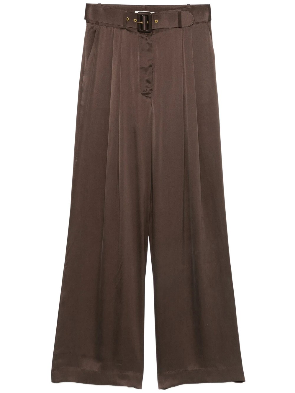 Zimmermann Women's Brown Silk Pants With Belt