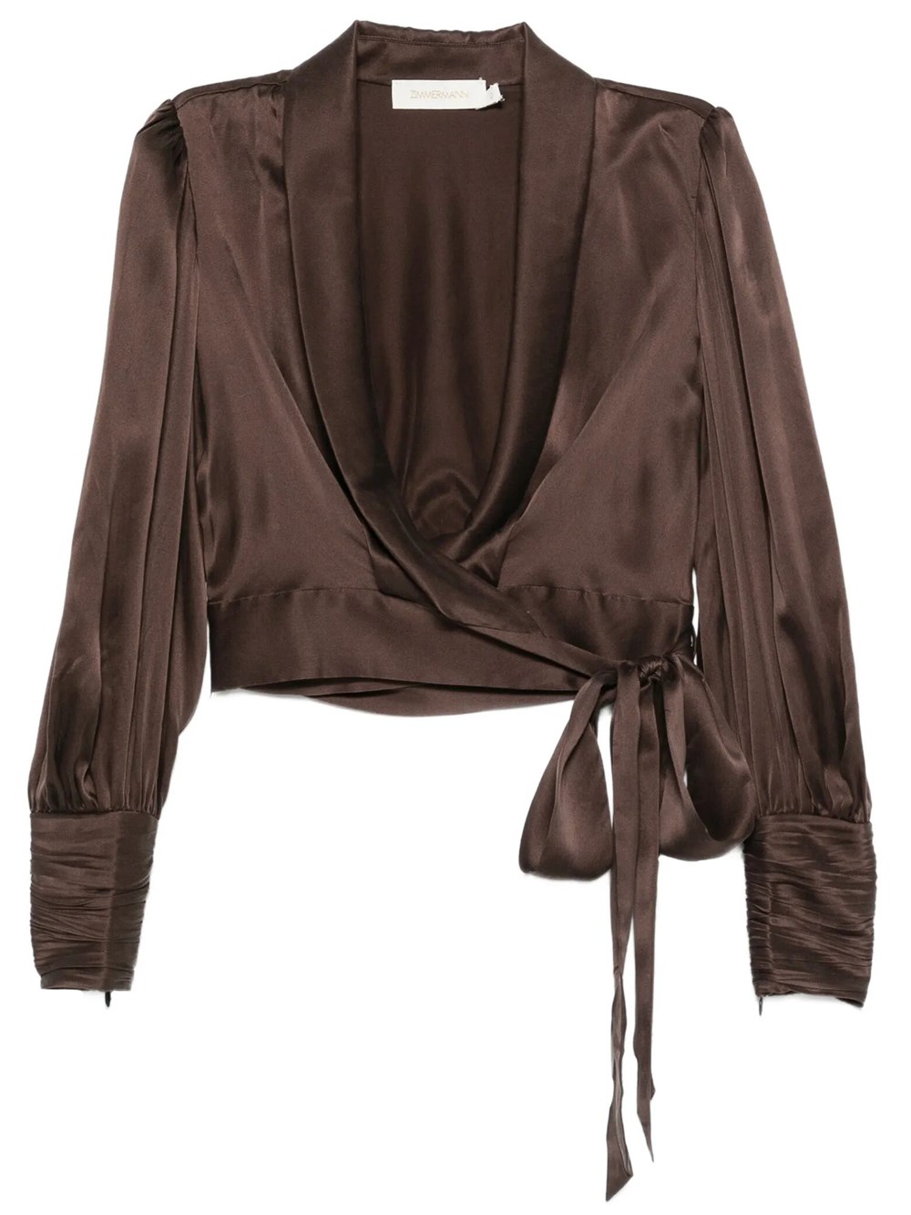 Zimmermann Women's Brown Silk Wrap Top