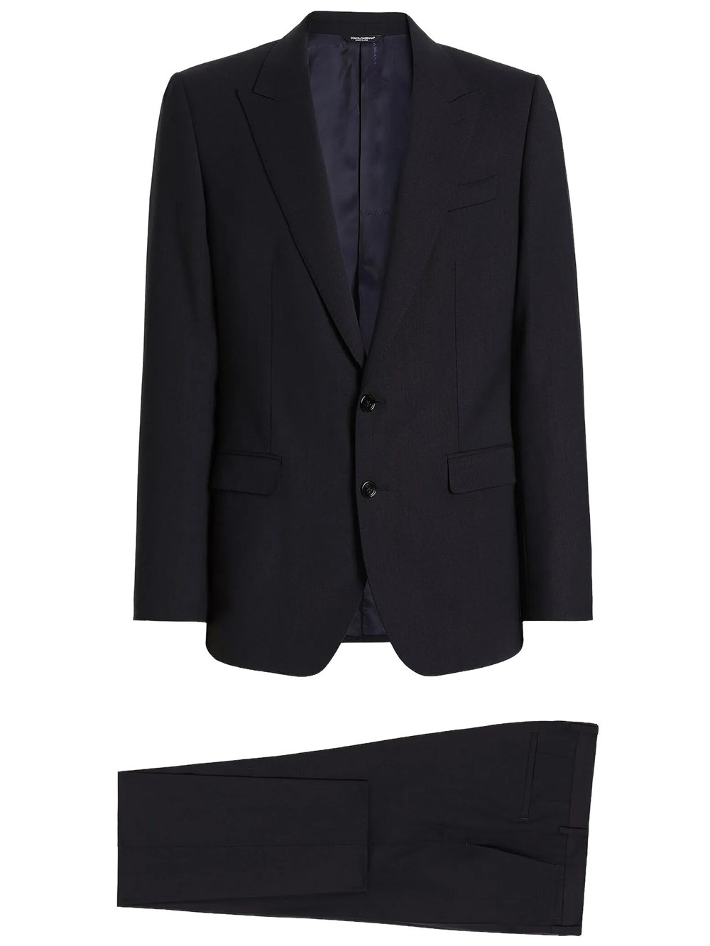 Dolce & Gabbana Men's Blue Single-Breasted Martini Light Suit In Wool Gabardine