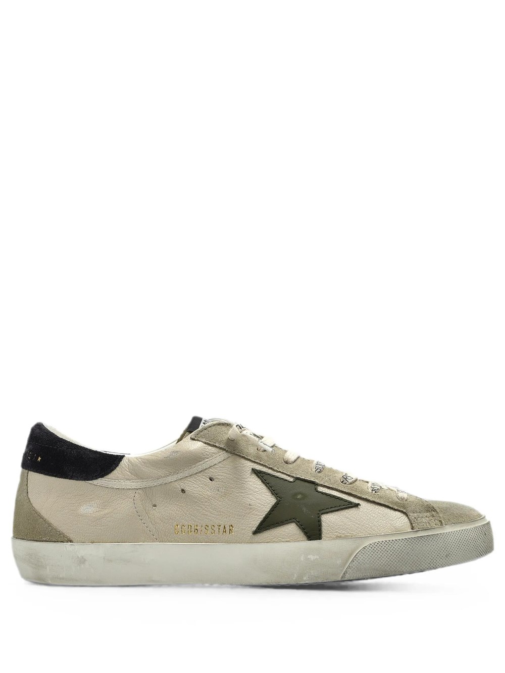 Golden Goose Men's White Super Star Sneakers In Leather And Suede