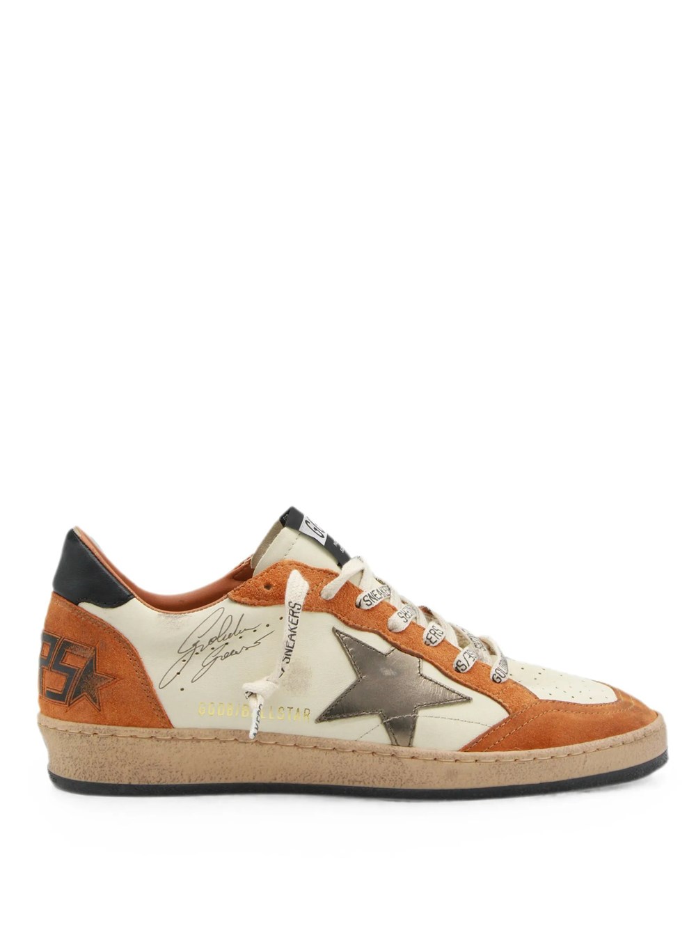 Golden Goose Men's Yellow & Orange Ball Star Sneakers In Leather And Suede