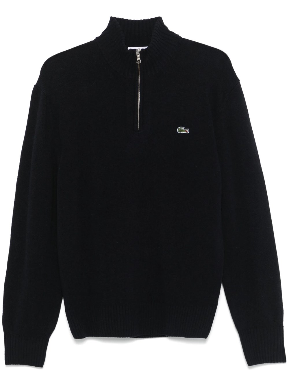 Lacoste Uomo Blu - High Zip Neck Carded Wool Sweater - Knitwear - L - Immagine 3