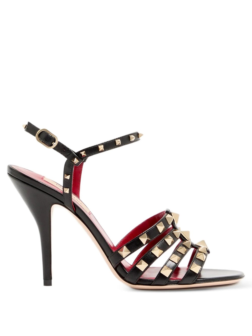 Valentino Garavani Women's Black Rockstud Sandal In Kid 100Mm
