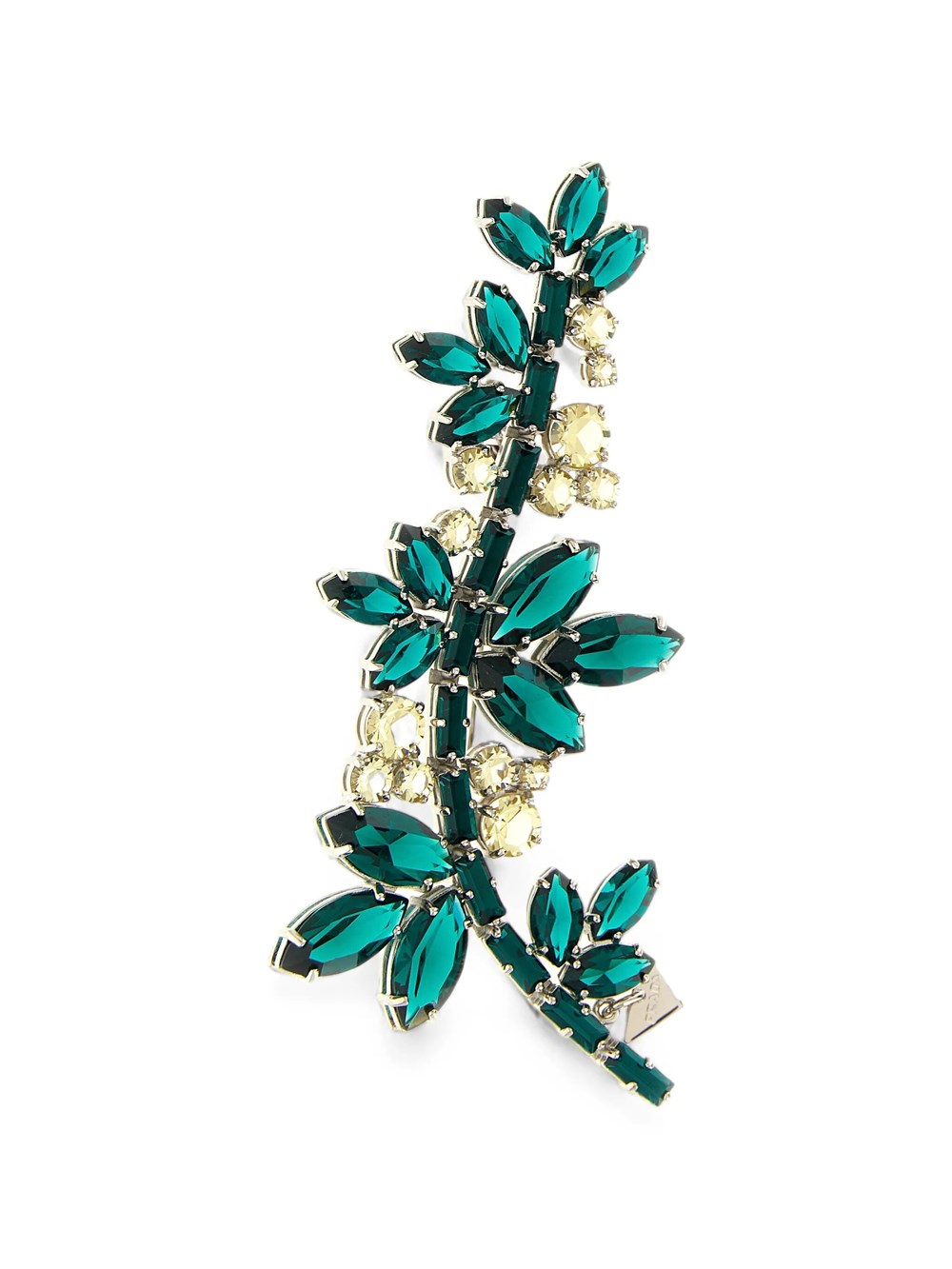 Prada Women's Metallic Metal Brooch With Crystals