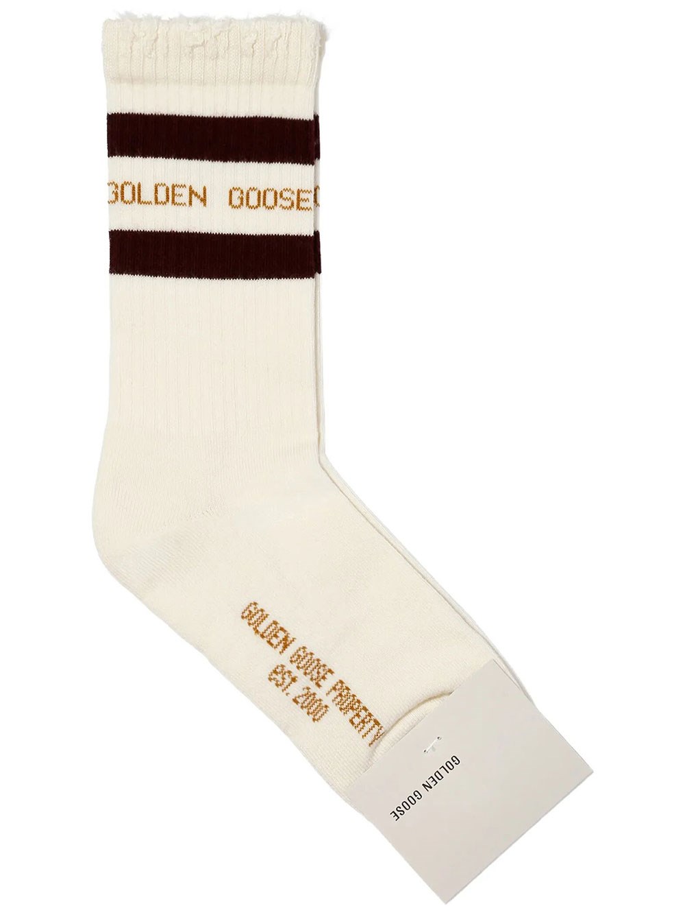 Golden Goose Women's White Cotton Blend Socks With Logo And Stripes