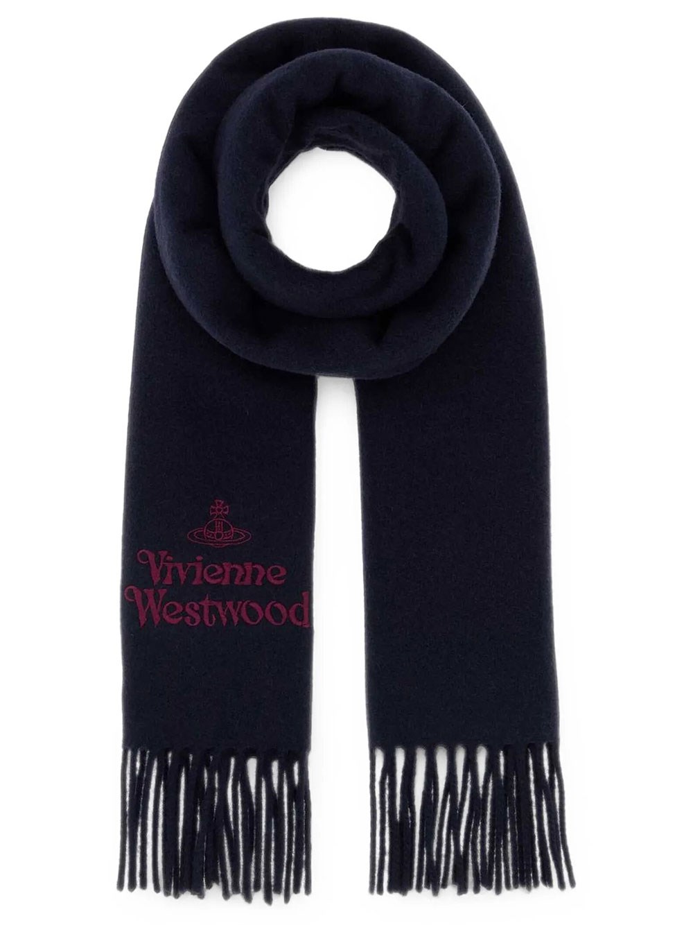 Vivienne Westwood Women's Blue Scarf Embroidered In Wool