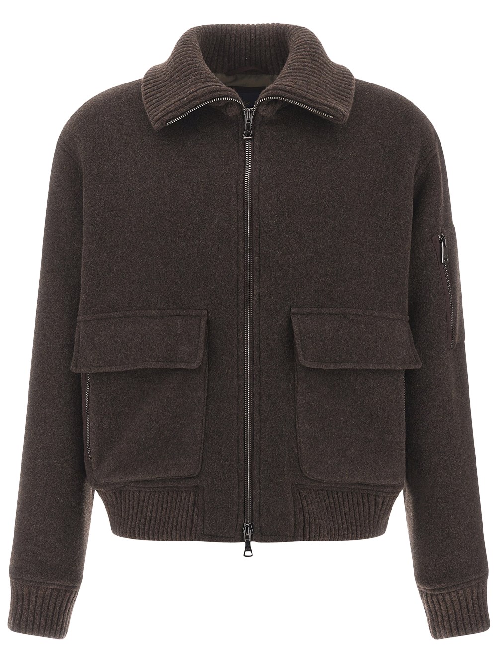 Paul & Shark Men's Brown Wool And Cashmere Bomber