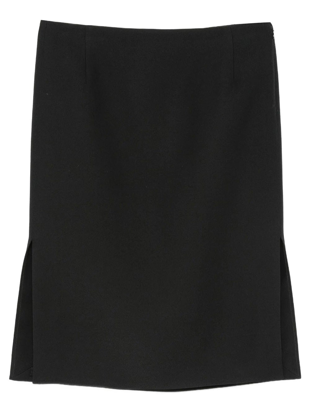 Fendi Women's Black Wool And Silk Pencil Skirt