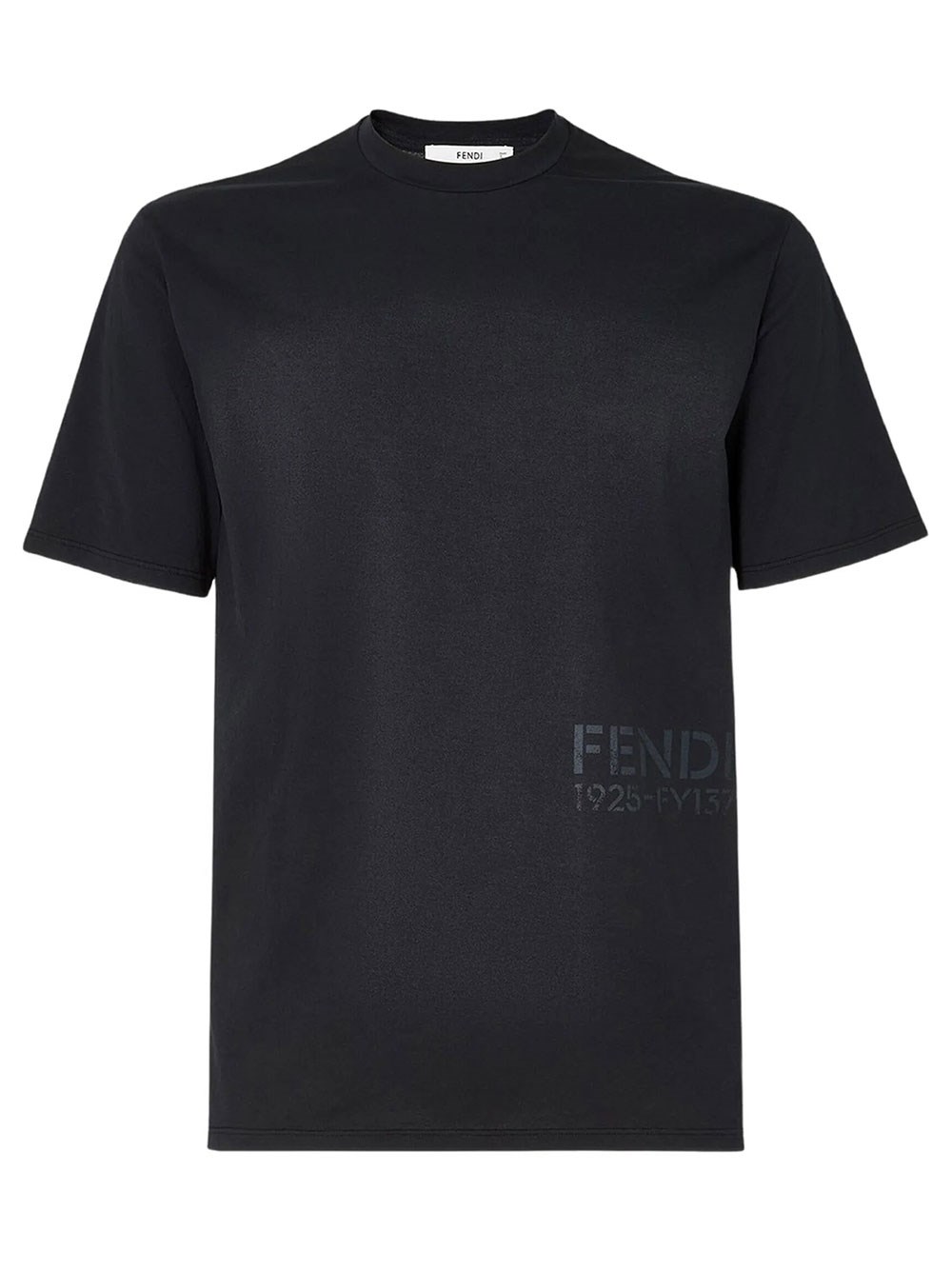 Fendi Men's Black Cotton T-Shirt With Stencil Print