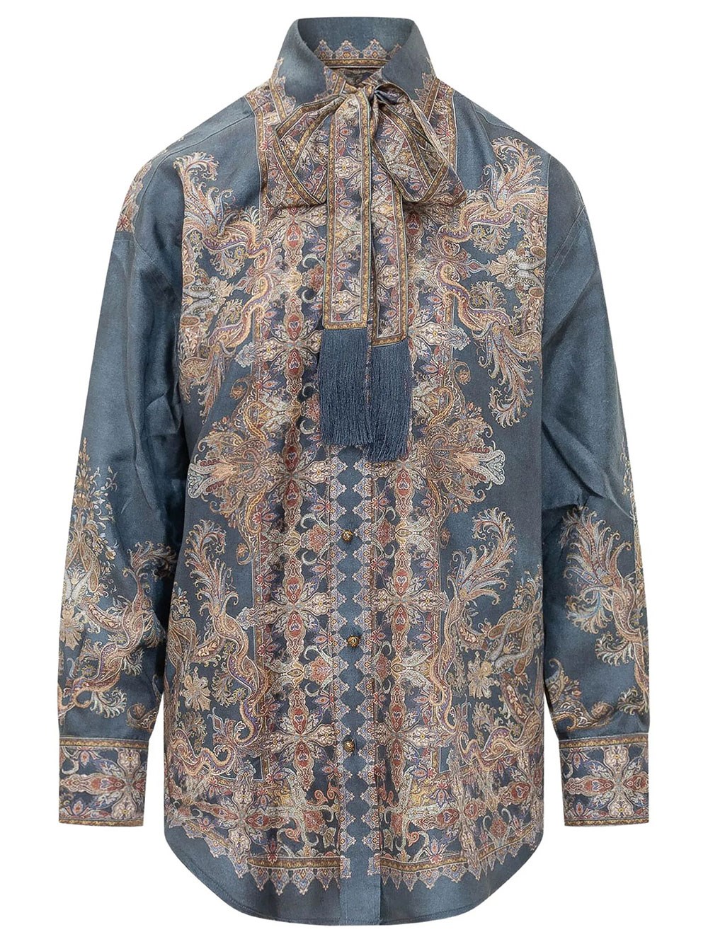 Zimmermann Women's Blue Valiant Silk Paisley Shirt