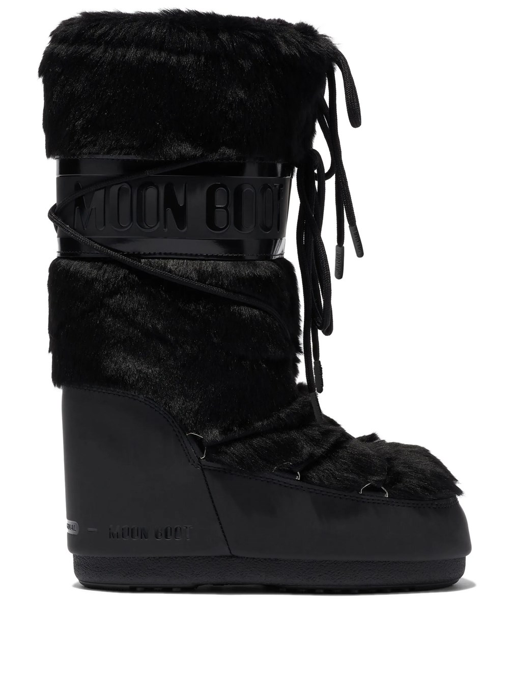 Moon Boot Women's Black Icon Boots In Faux Fur