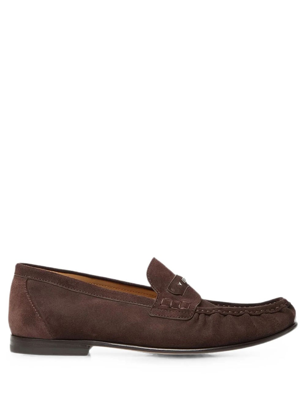 Fendi Men's Brown Suede Scrunch Loafers