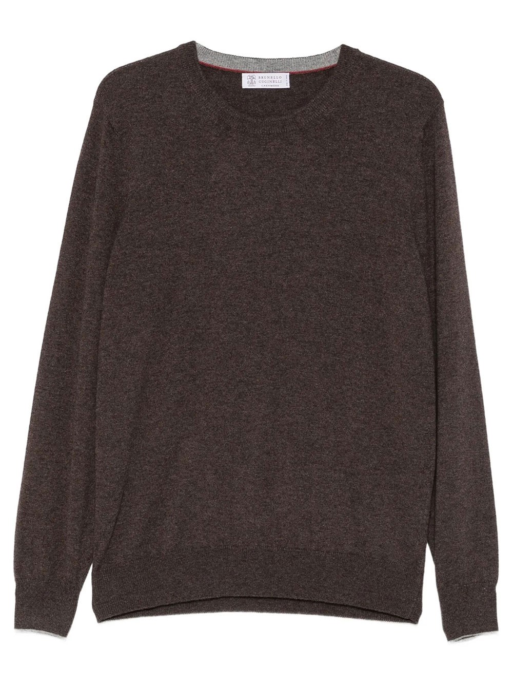 Brunello Cucinelli Maglia Girocollo In Cashmere In Marrone