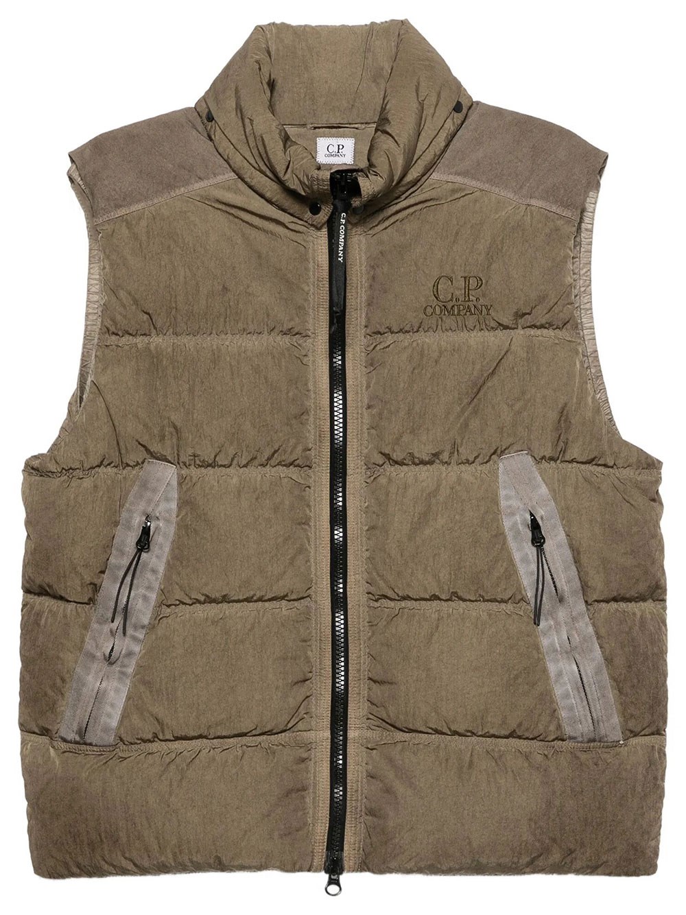 C.p. Company Gilet Imbottito Eco-chrome R In Marrone