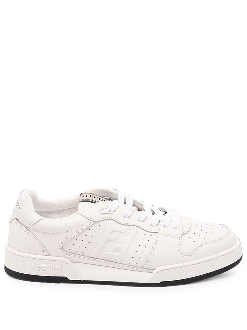 Fendi Men's White Match Leather Sneakers