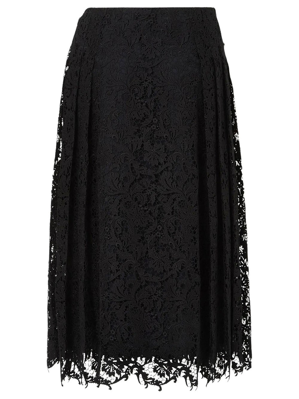 Fendi Women's Black Lace Macramé Skirt