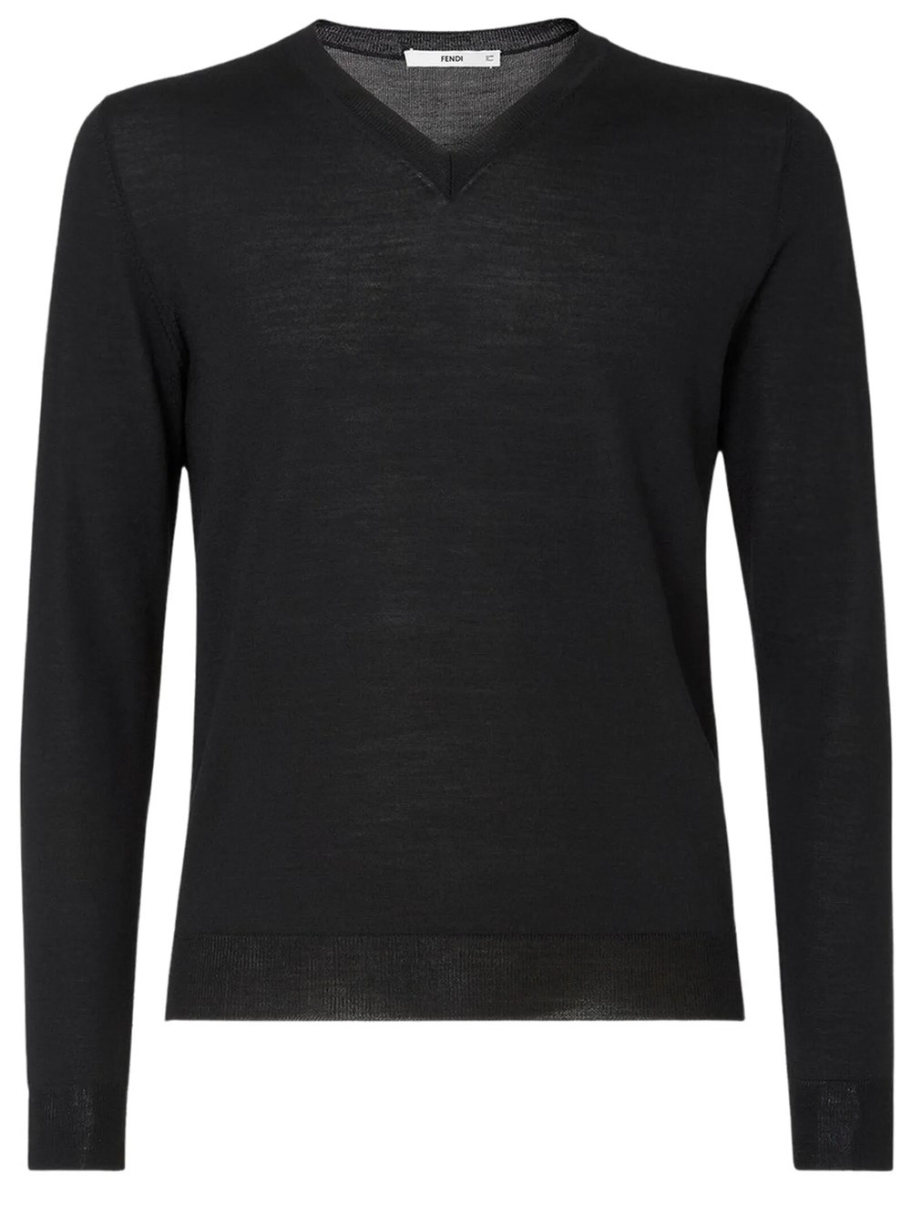 Fendi Men's Black Slim Fit Wool Sweater