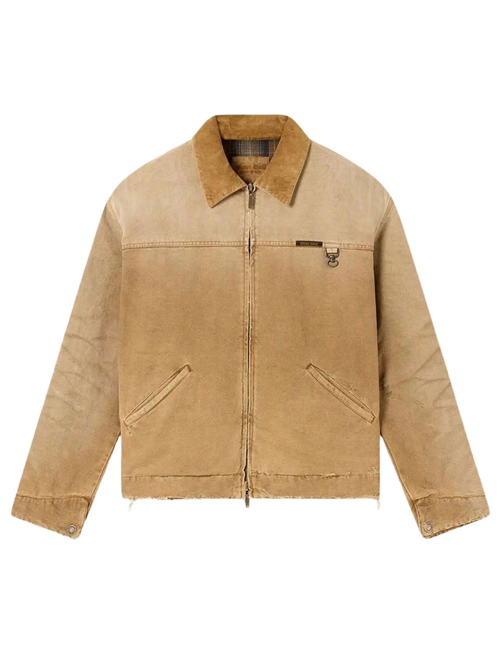 Golden Goose Men's Nude & Neutrals Reversible Unisex Jacket In Beige Cotton With Check Patte