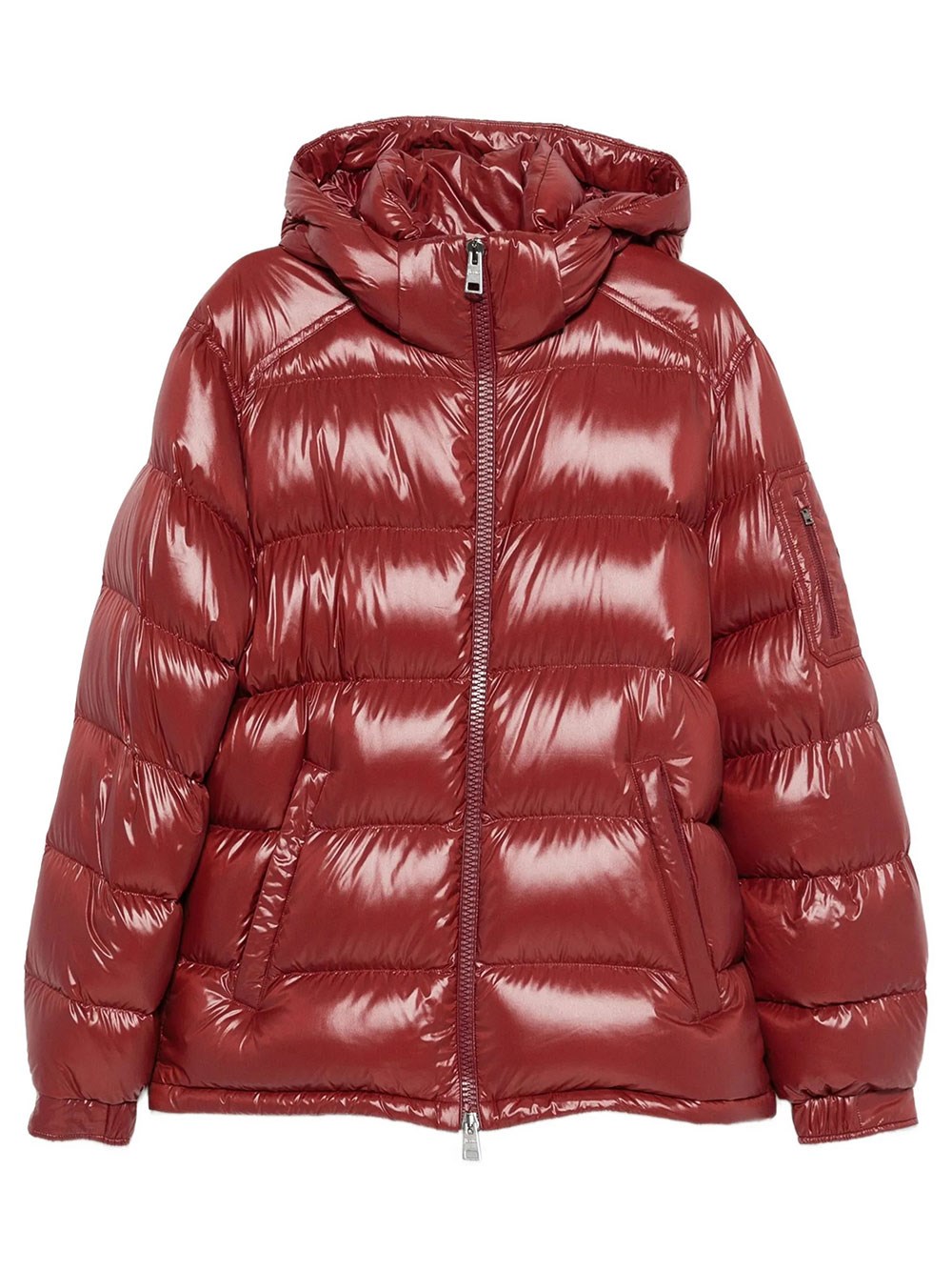 Herno Men's Red Glossy Puffer Jacket With Hood