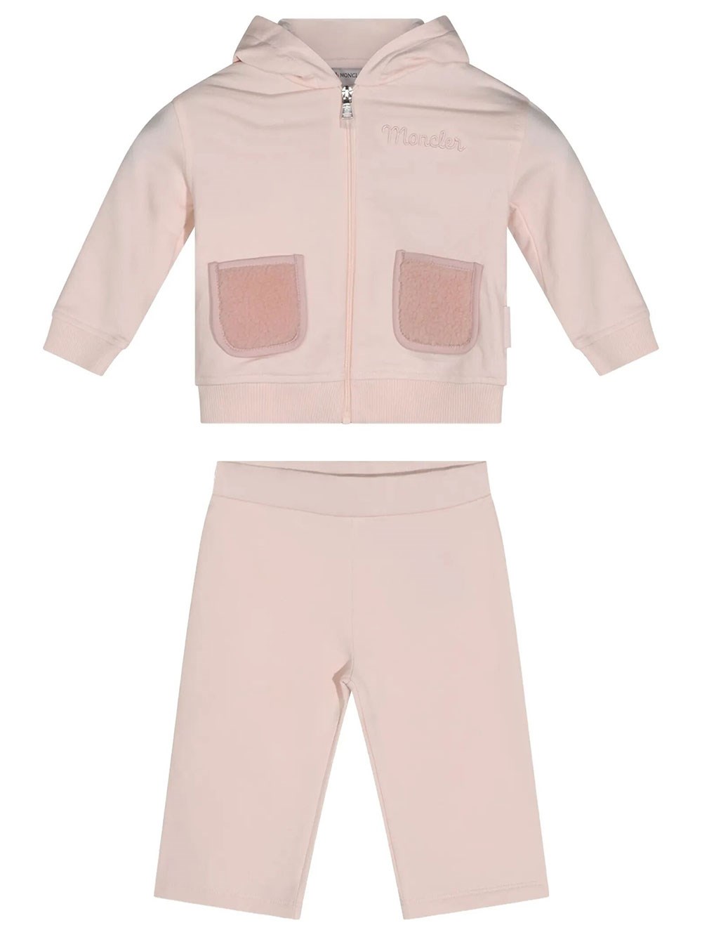 Moncler Kids Girls Pink & Purple 2-Piece Set With Fleece Pockets And Embroidered Logo
