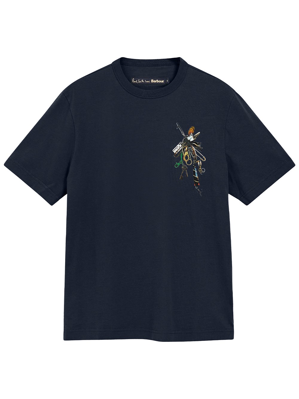 Barbour Men's Blue Paul Smith Loves Barbour: Key Print T-Shirt