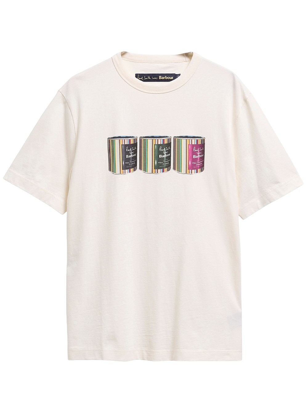 Barbour Men's White Paul Smith Loves Barbour: T-Shirt With Tinned Print