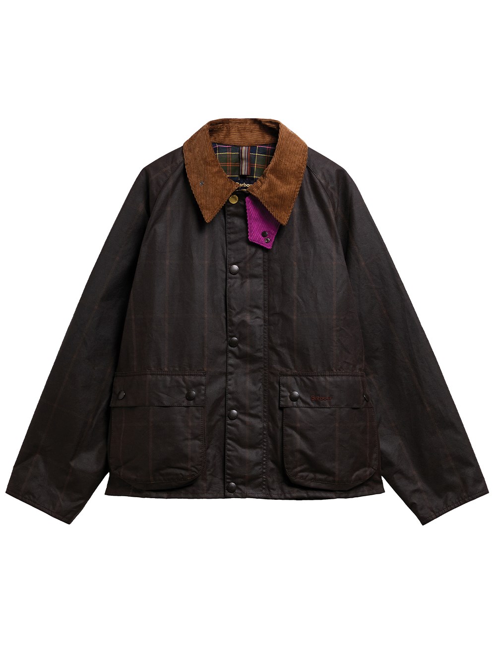 Barbour Men's Brown Transport Large Check Waxed Jacket