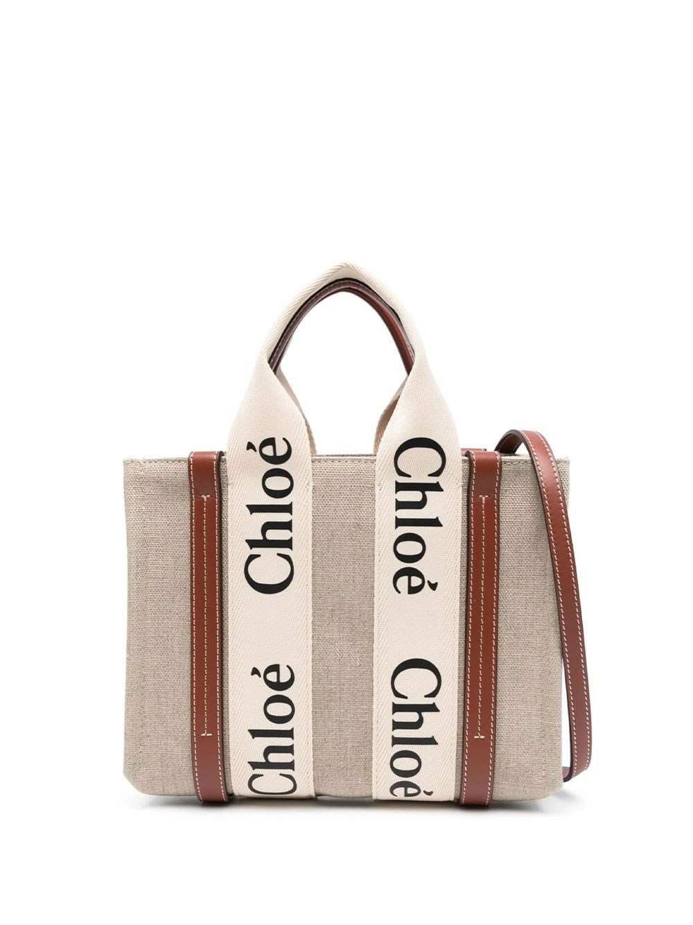 Chloé Women's Nude & Neutrals Small Woody Linen Tote Bag