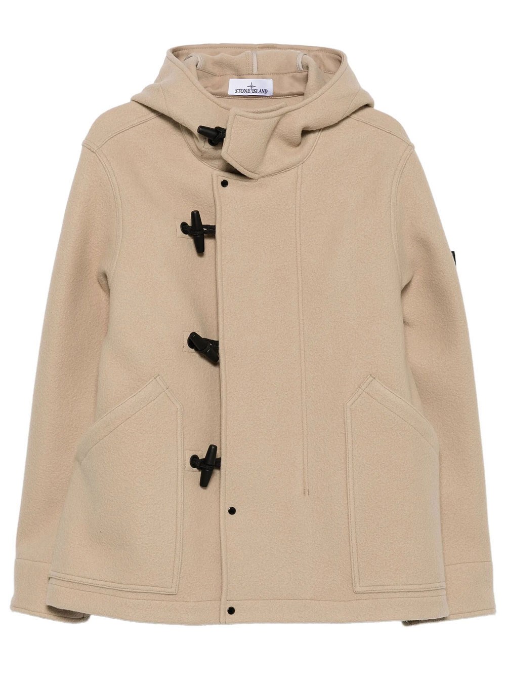 Stone Island Men's Nude & Neutrals Short Heavy Melton Duffle Parka