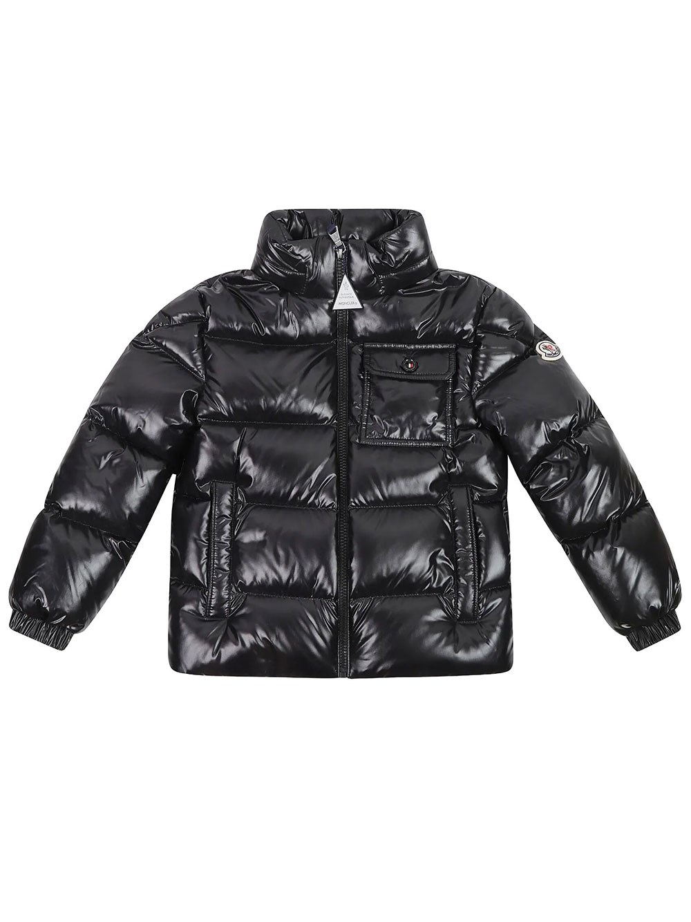 Moncler Kids Boys Black Short Alaxios Down Jacket With Hood