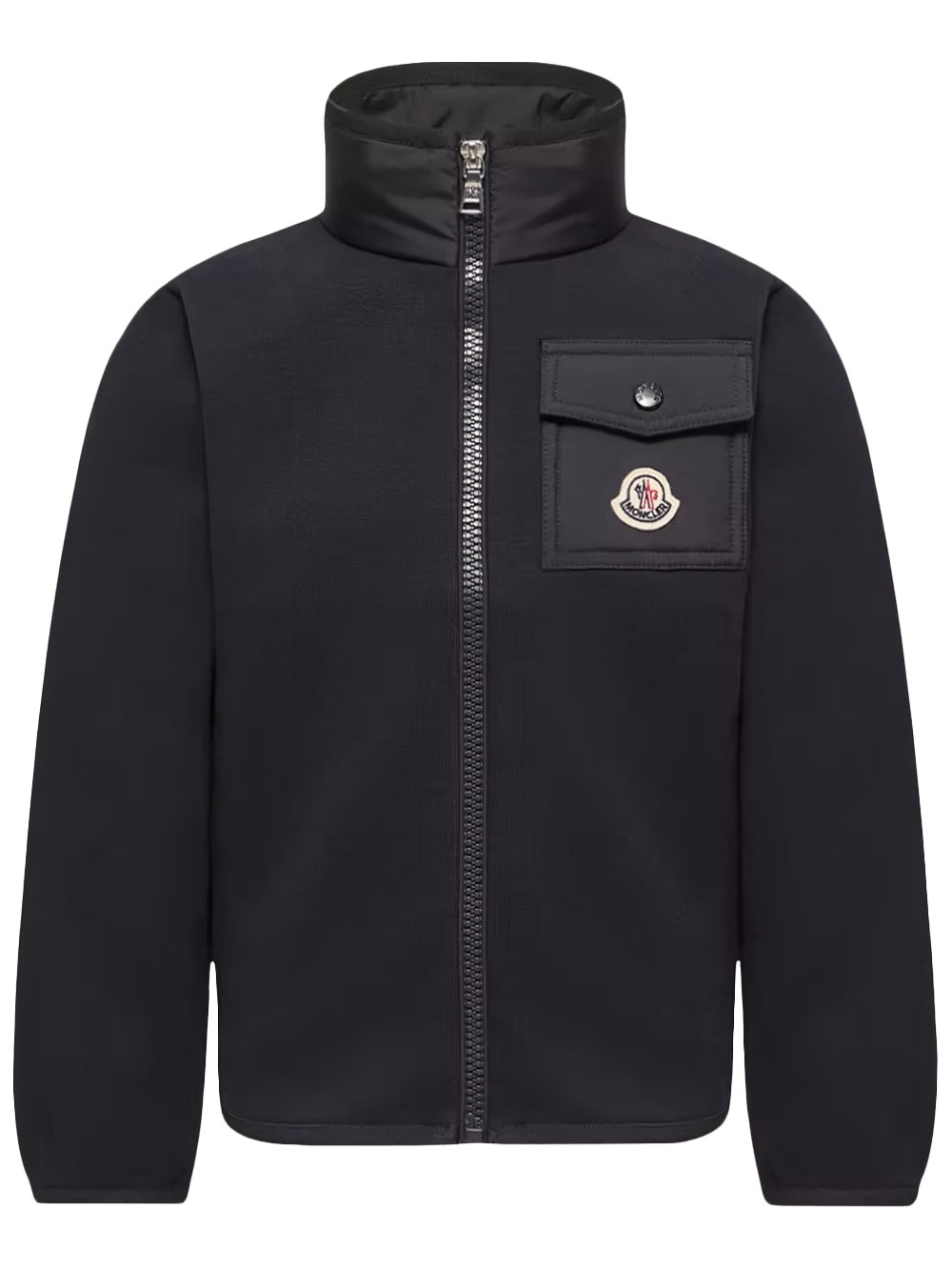Moncler Kids Boys Blue Cotton Zip-Up Sweatshirt In Navy