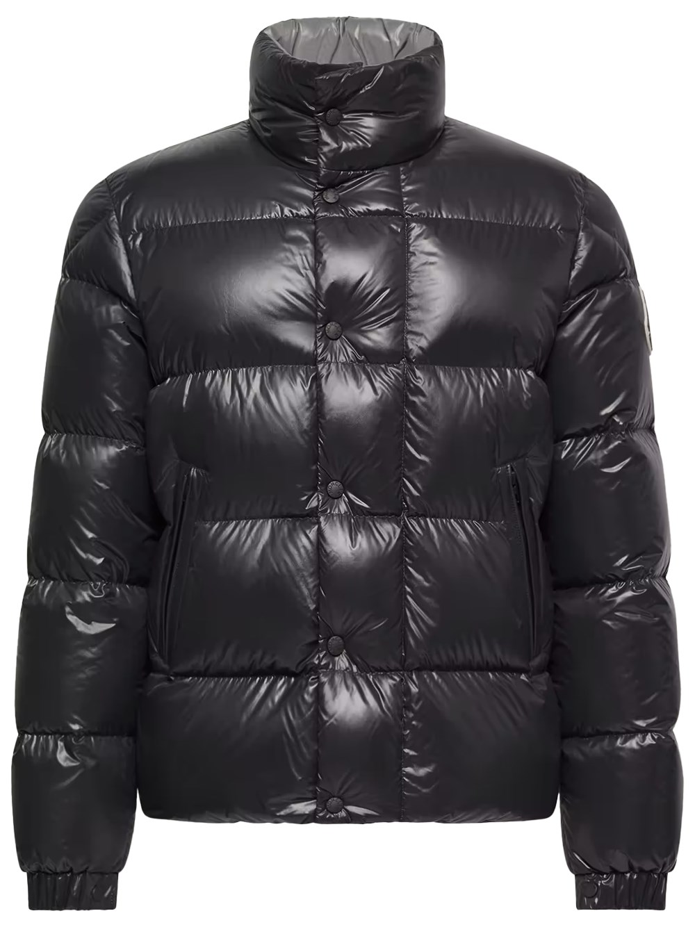 Moncler Men's Black Short Bendola Padded Jacket In Lacquered Finish