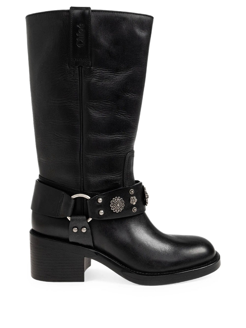 Chloé Women's Black Vintage Effect Leather Dakota Boots