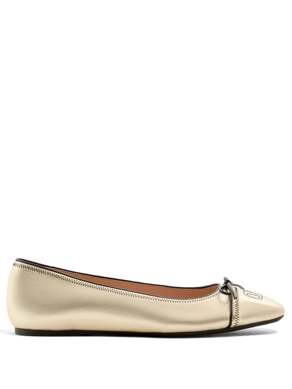 Valentino Garavani Women's Metallic Vlogo Signature Flats With Bow