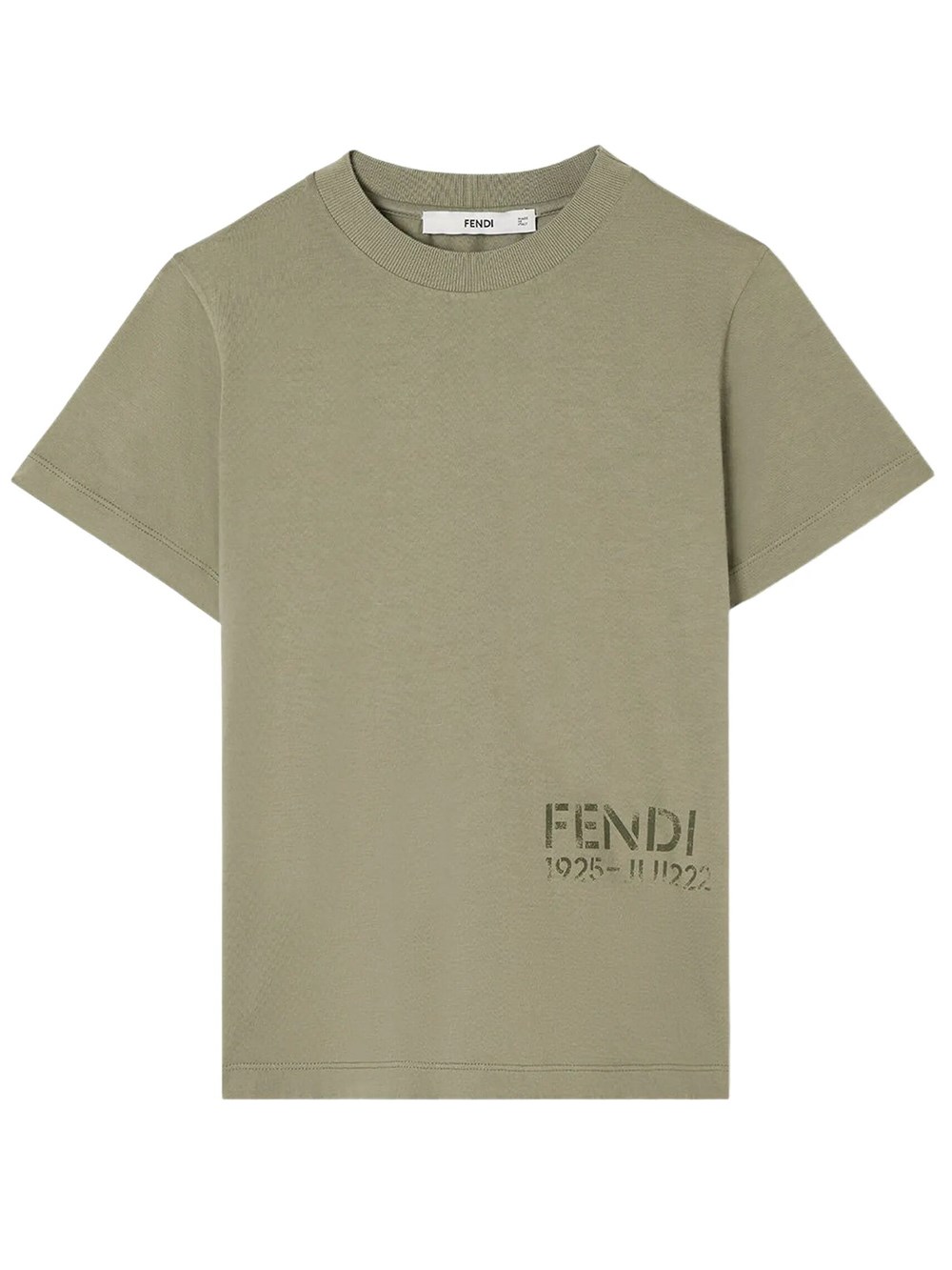 Fendi Kids' T-shirt Junior In Cotone Con Stampa Stencil In Verde