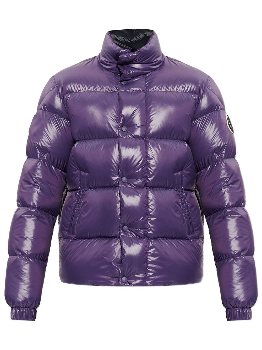 Moncler Men's Pink & Purple Short Bendola Puffer Jacket In Lacquered Fabric