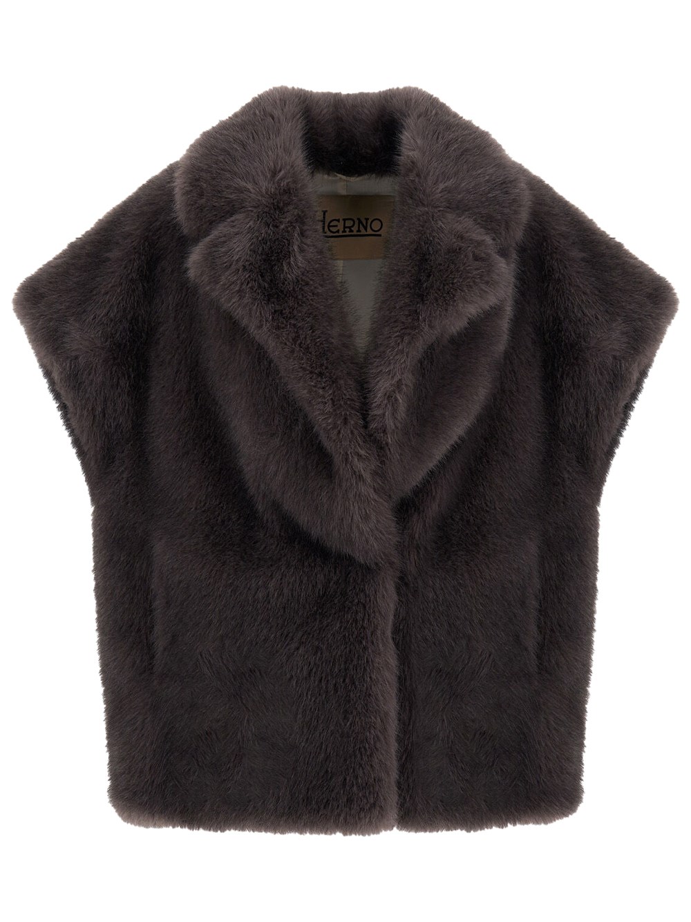 Herno Women's Grey Sleeveless Long-Haired Fur Touch Vest
