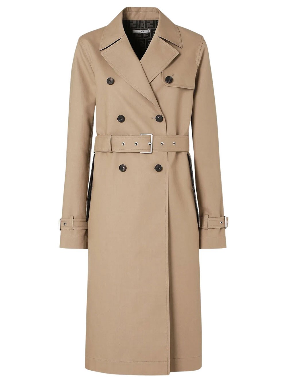 Fendi Women's Nude & Neutrals Mackintosh Fabric Trench Coat