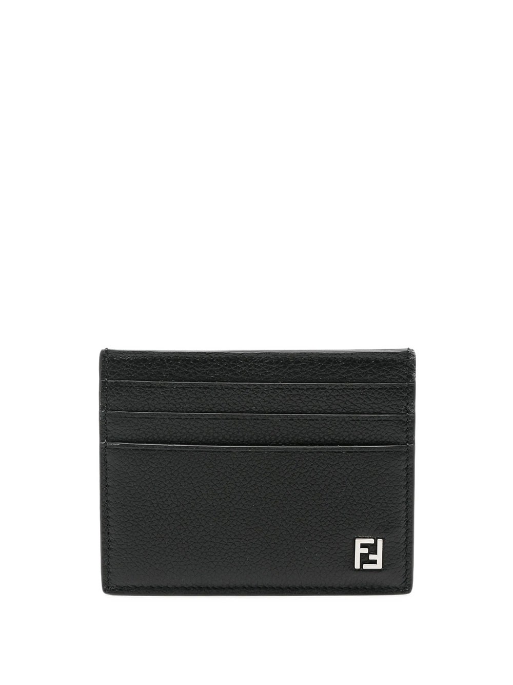 Fendi Men's Black Ff Grain Leather Card Holder