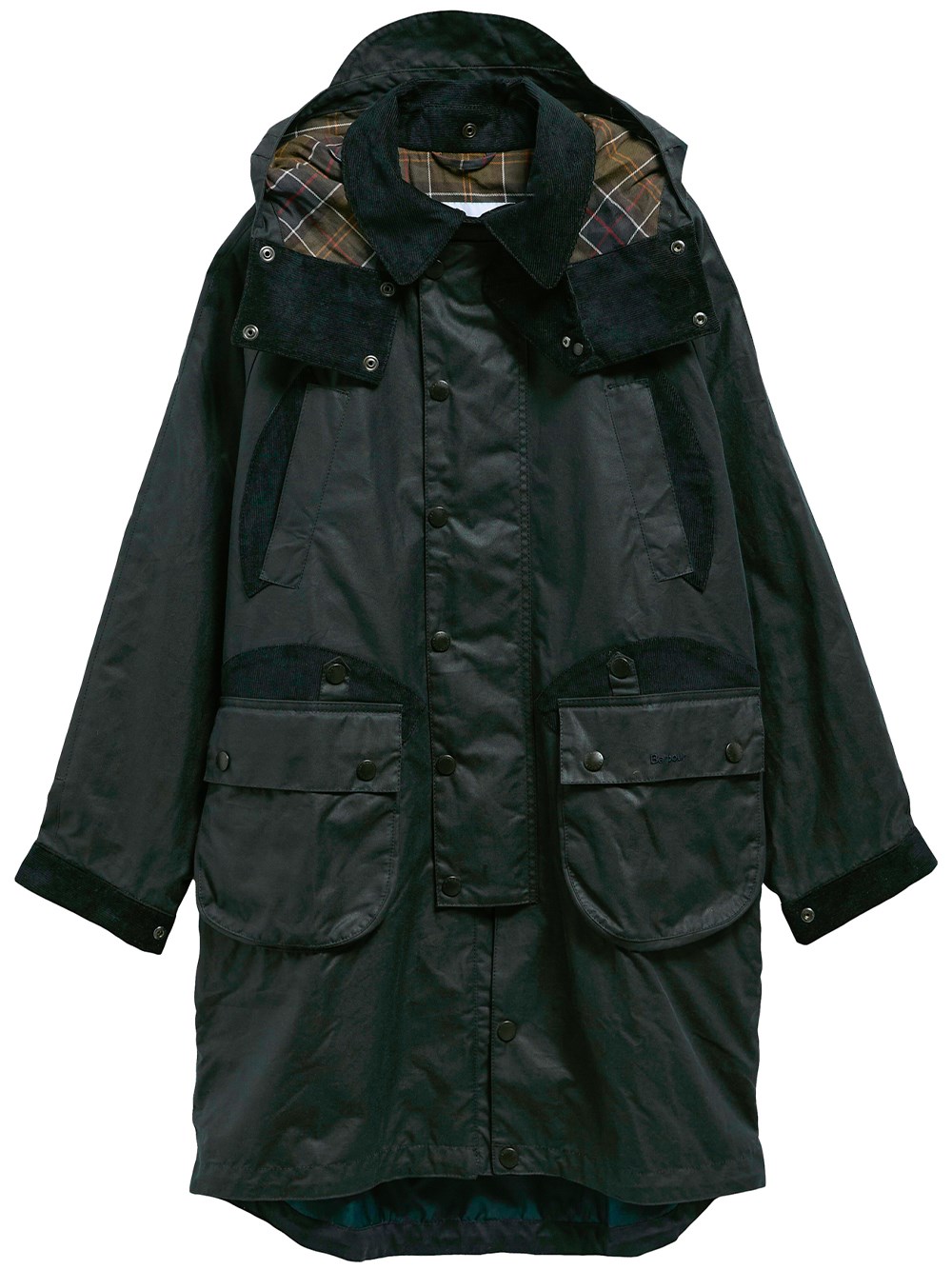 Barbour Men's Green X Norbit: Long Waxed Jacket
