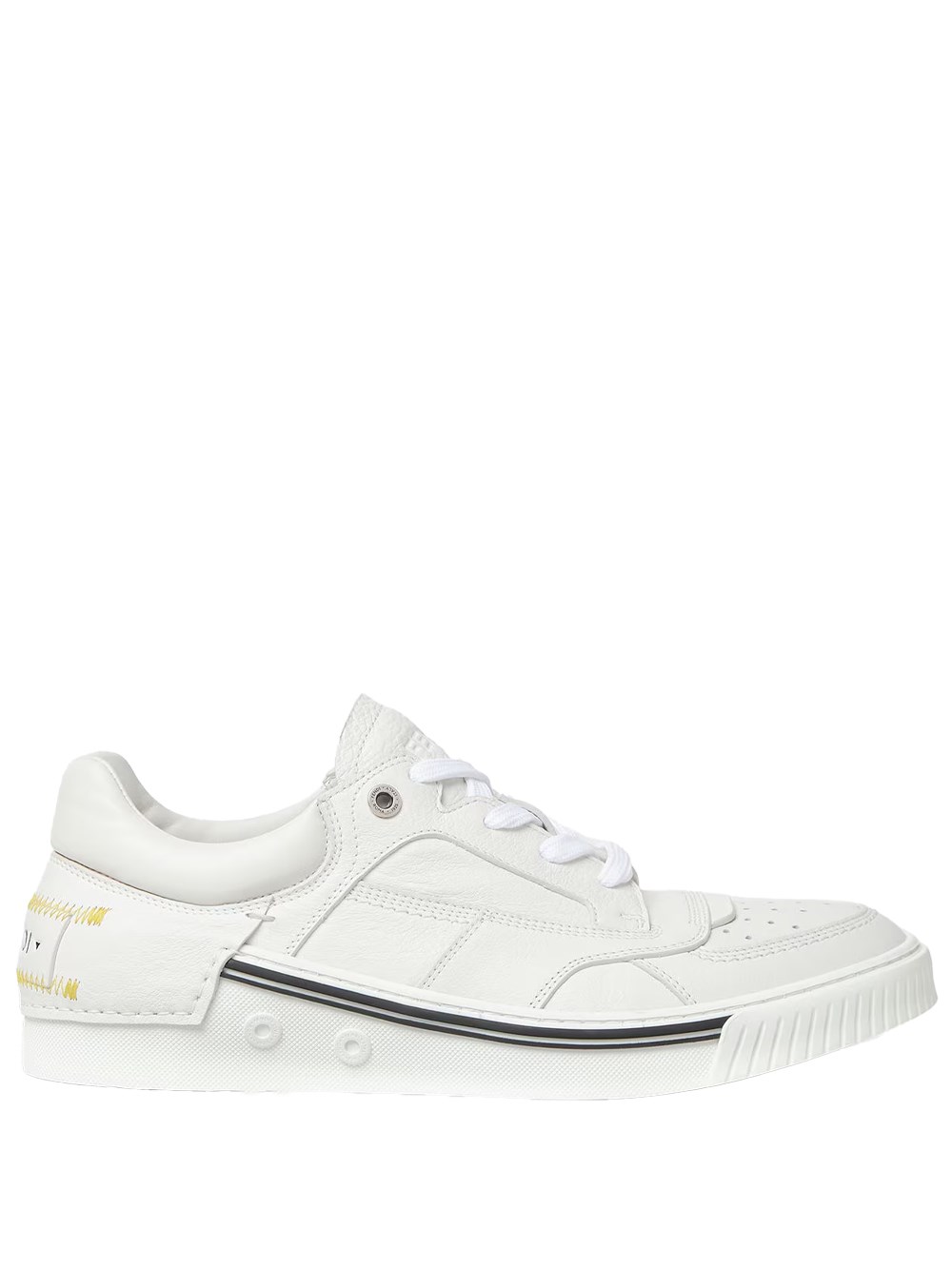 Fendi Men's White Fender Sneakers In Leather