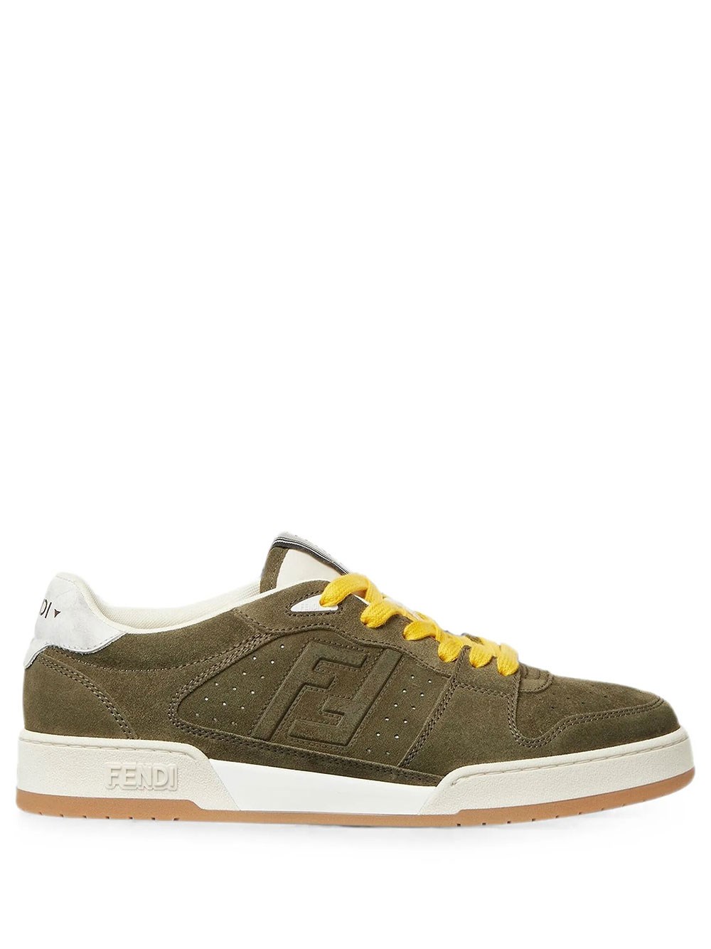 Fendi Men's Green Sneakers Match In Suede