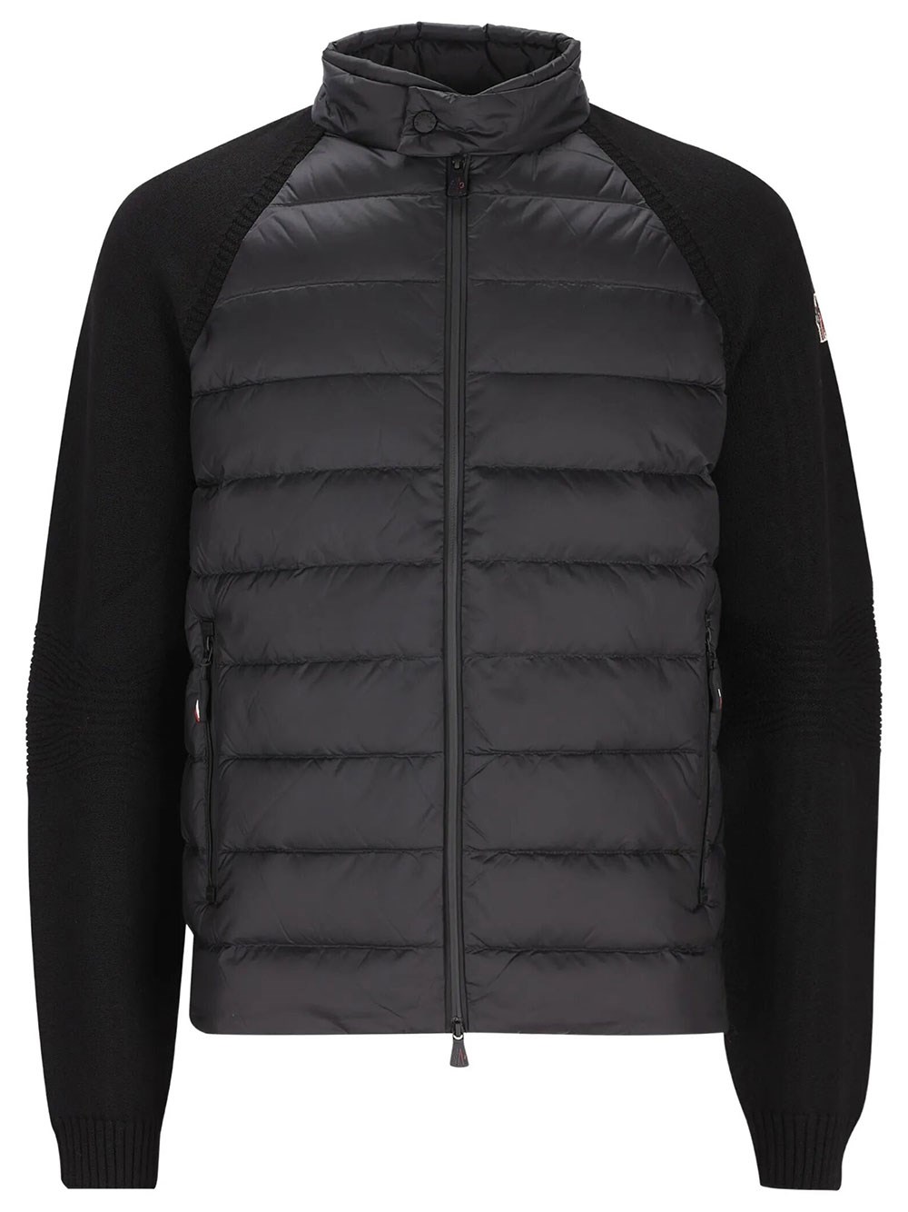 Moncler Men's Black Grenoble: Padded Wool Blend Cardigan With Zip