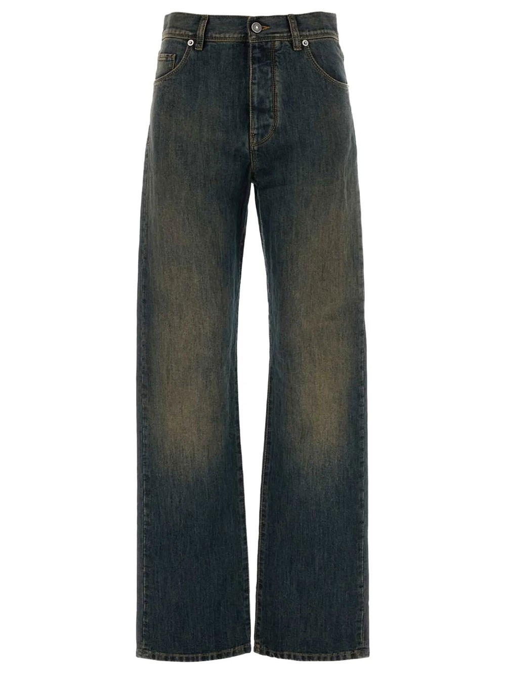 Fendi Women's Blue Long Washed Denim Jeans