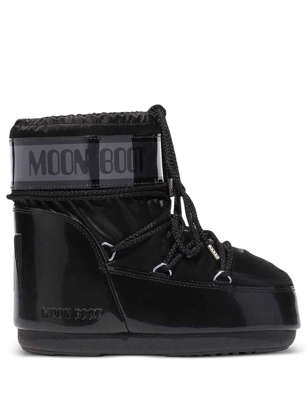 Moon Boot Women's Black Icon Low Glance Satin Boots
