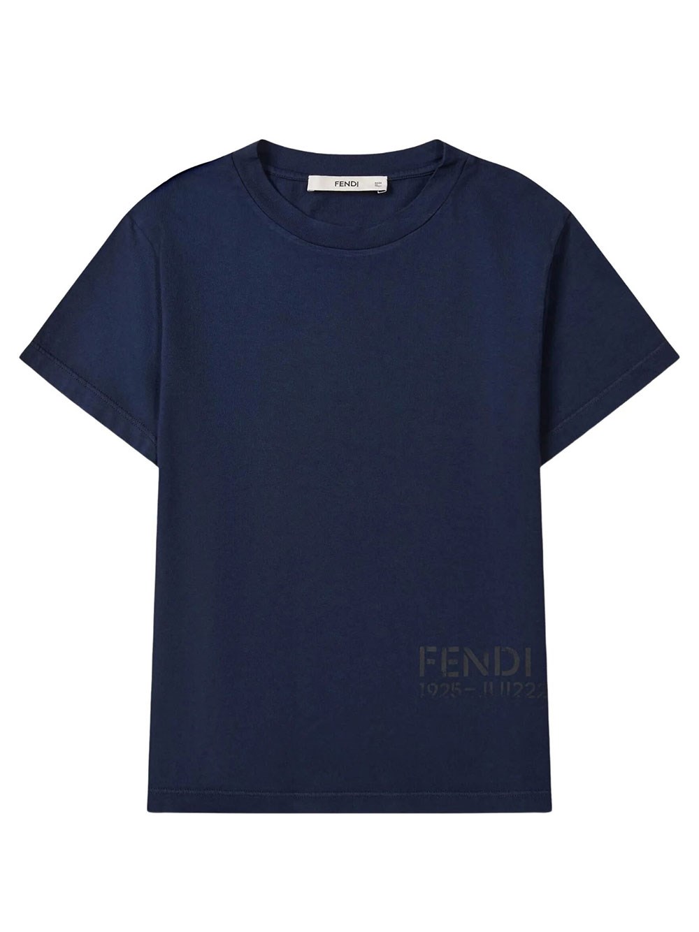 Fendi Kids Boys Blue T-Shirt Junior In Cotone Con Stampa Stencil