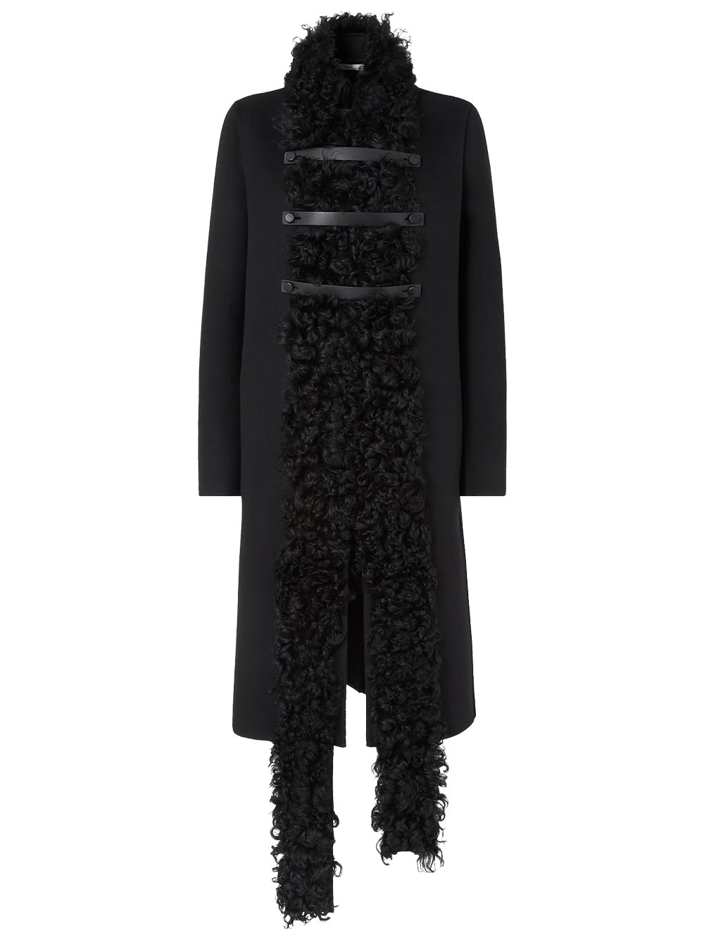 Fendi Women's Black Wool And Shearling Coat