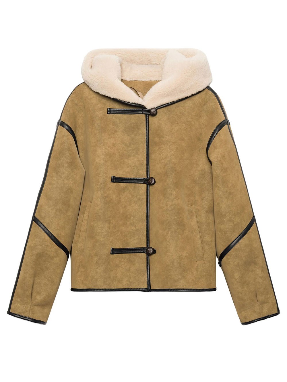 Stand Studio Women's Nude & Neutrals Fia Jacket In Shearling-Effect Eco Fur