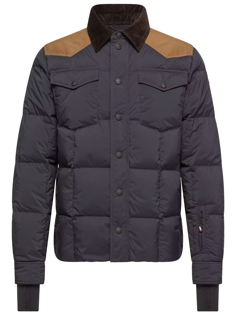Grenoble Geltech Corduroy-Trimmed Down Ski Jacket for Men in Blue, Size: 38 - Image 2
