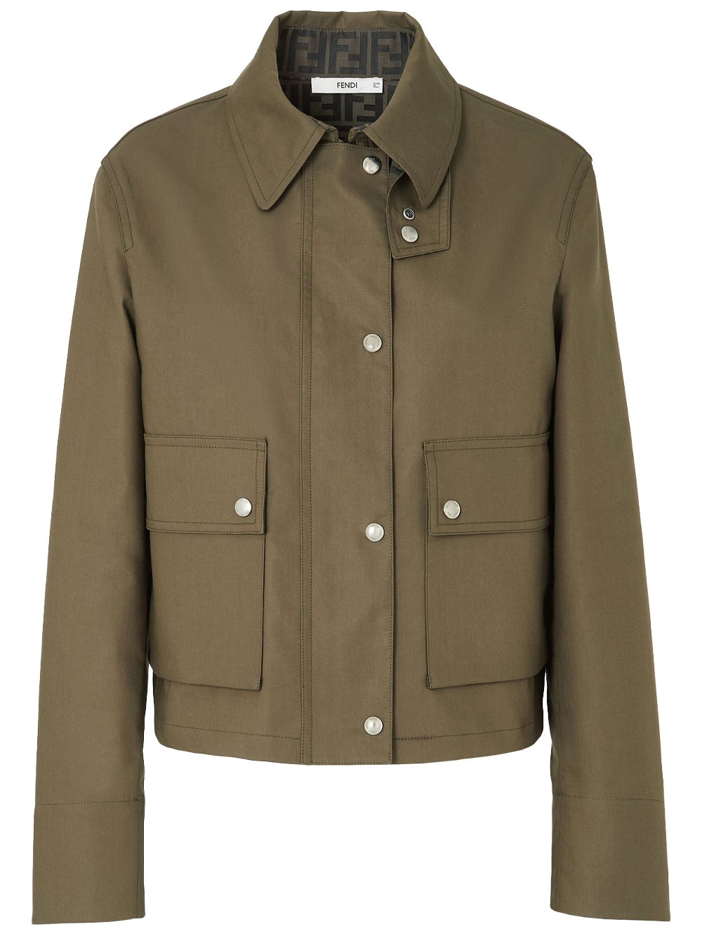 Fendi Women's Green Mackintosh Fabric Blouson